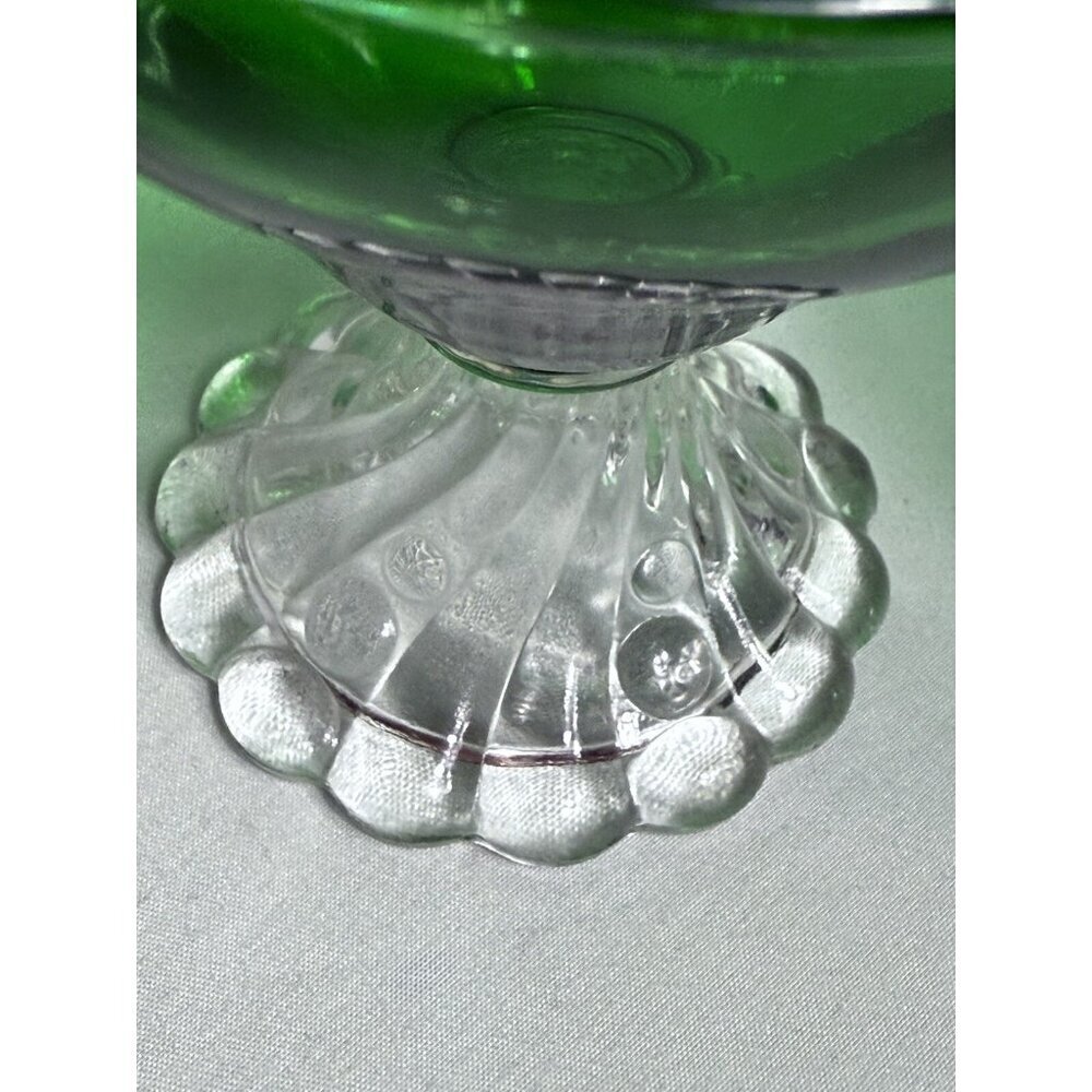 Vintage 1970s Anchor Hocking Green Sherbet Glasses Set of 4 - Picture 6 of 8